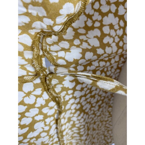 CLEARANCE Aerie Large Yellow White Floral Wrap Mini Dress - Picture 6 of 9
